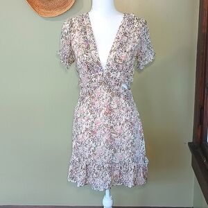 Storia Dress, Floral Print, Cutouts at Waist and Back, Size Small